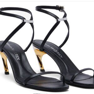 NWOB Alexander McQueen Naked Armadillo Ankle Strap Heels Sandals 38.5
